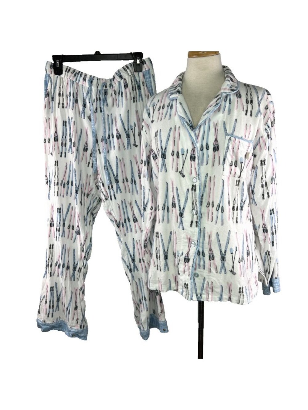 MUNKI MUNKI Sz M Bamboo Cotton Downhill Ski Flannel Pajama Set Super Soft
